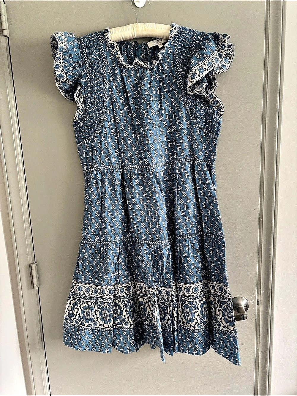 Sea Floral Dress in Blue & White Size Medium